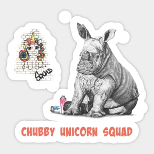 Chubby Unicorn Squad Sticker